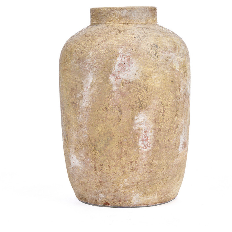 Vase style brut organique Jarre H 30 cm Terre cuite Crème Vieilli The Clay Echo 