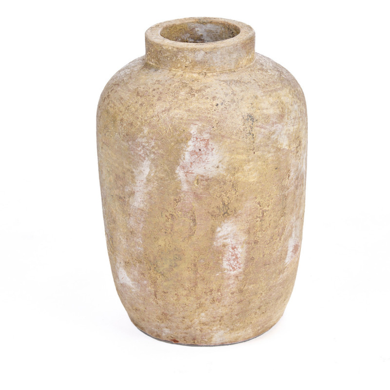Vase style brut organique Jarre H 30 cm Terre cuite Crème Vieilli The Clay Echo 