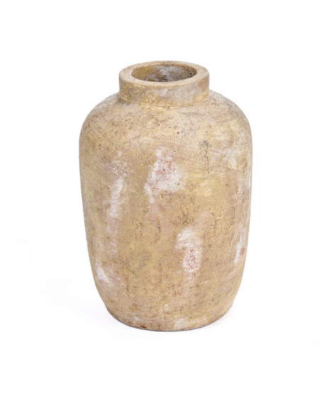 Vase style brut organique Jarre H 30 cm Terre cuite Crème Vieilli The Clay Echo 