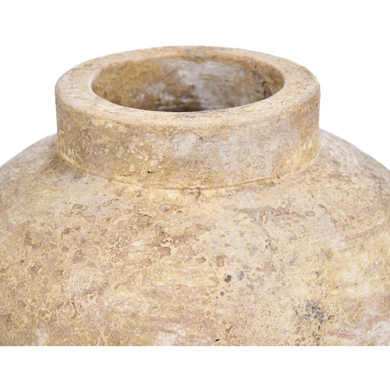 Vase style brut organique Jarre H 30 cm Terre cuite Crème Vieilli The Clay Echo 
