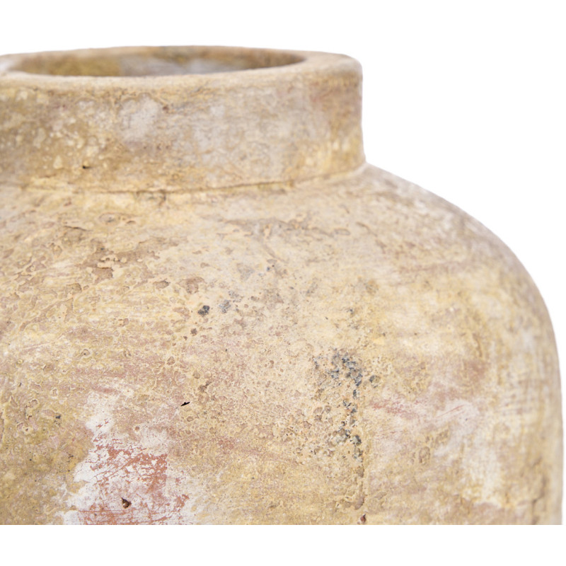 Vase style brut organique Jarre H 30 cm Terre cuite Crème Vieilli The Clay Echo 