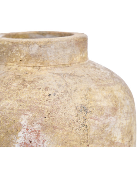 Vase style brut organique Jarre H 30 cm Terre cuite Crème Vieilli The Clay Echo 