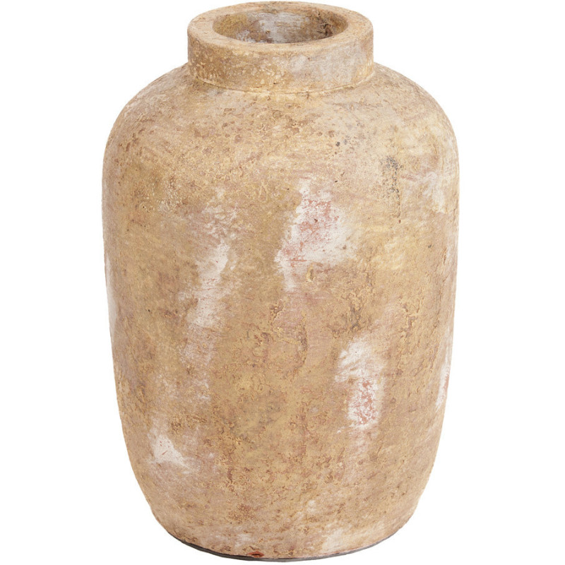 Vase style brut organique Jarre H 30 cm Terre cuite Crème Vieilli The Clay Echo 