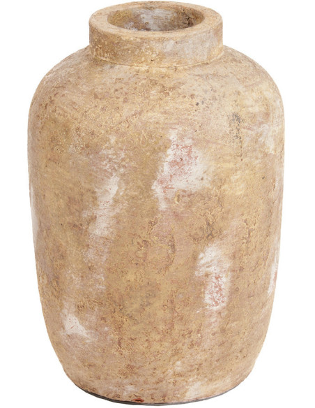 Vase style brut organique Jarre H 30 cm Terre cuite Crème Vieilli The Clay Echo 