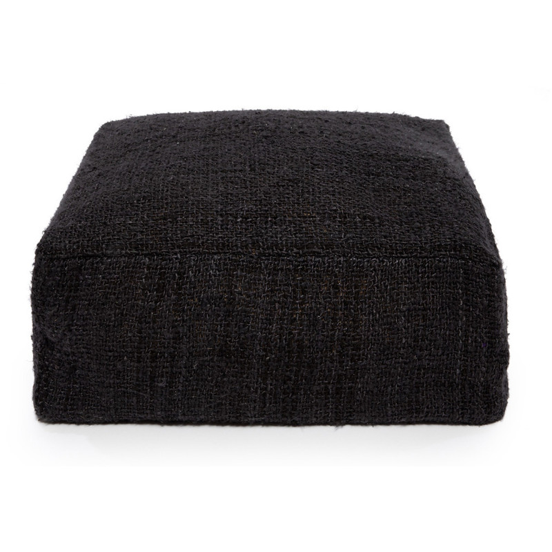 Pouf original ethnic chic Carré en Coton Noir Bleu marine The Oh My Gee 