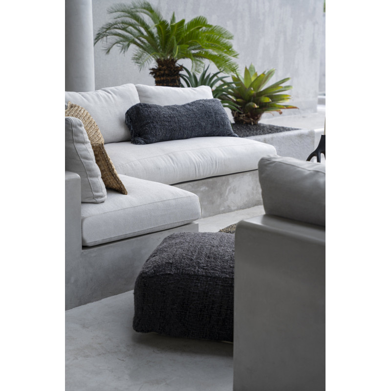 Pouf original ethnic chic Carré en Coton Noir Bleu marine The Oh My Gee 