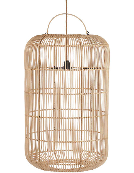 Grand Abat-jour bohème chic Hauteur 80 cm Rotin Naturel Tressé The Bozelo 