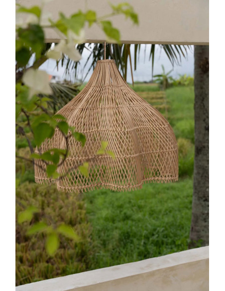 Abat jour original pour suspension 60 cm en Rotin Naturel The Whipped 