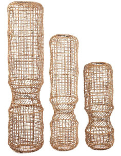 Grand Abat-jour bohème original Hauteur 130 cm Feuille de bananier Naturel Tressé The GuanYin 