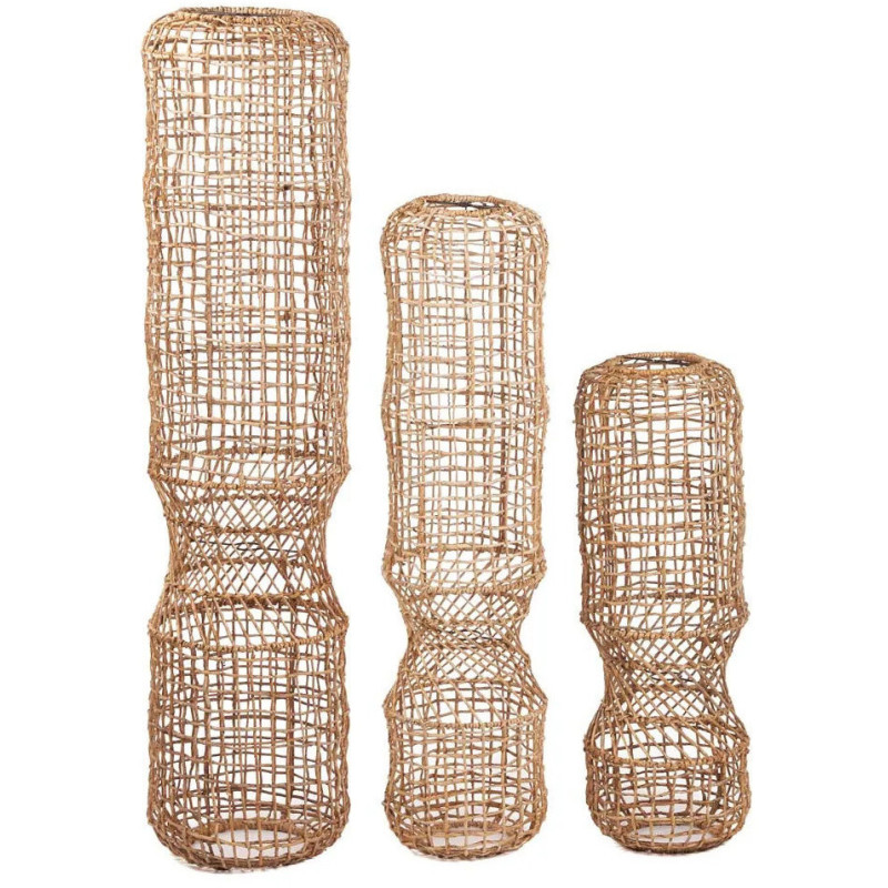 Grand Abat-jour bohème original Hauteur 130 cm Feuille de bananier Naturel Tressé The GuanYin 