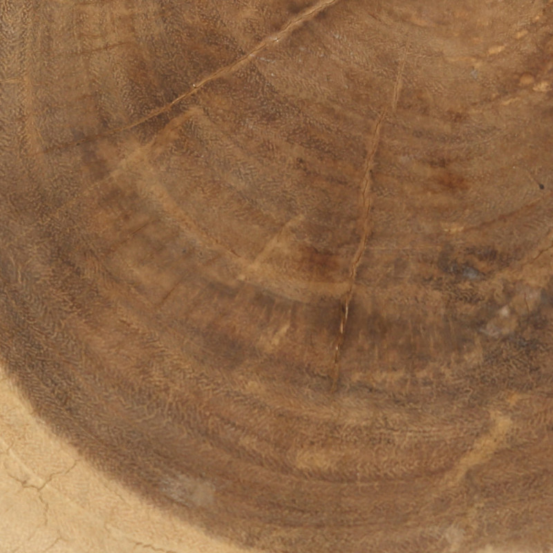 Tabouret original Rond en Bois de teck Blanc Naturel The Tribe 