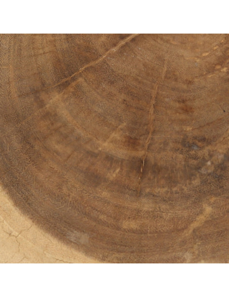 Tabouret original Rond en Bois de teck Blanc Naturel The Tribe 