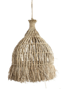 Abat-jour pour suspension 50 cm Herbe Mendong Naturel avec franges The Guagua 