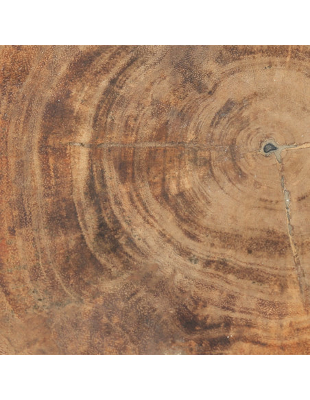 Tabouret original Rond en Bois de teck Noir Naturel The Tribe 