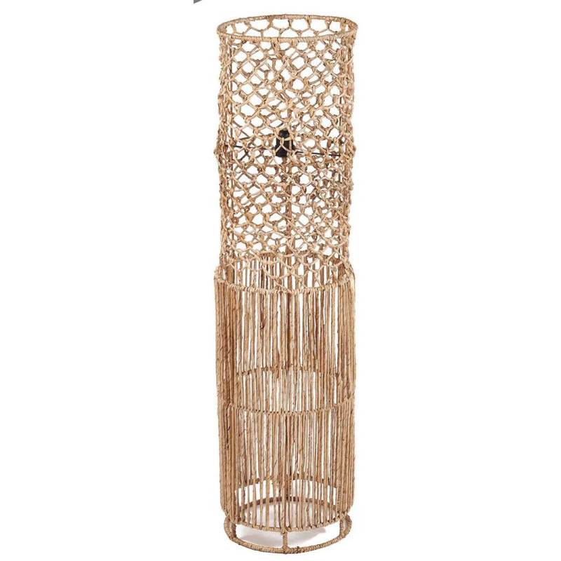 Grand Abat-jour bohème cylindre Hauteur 116 cm Feuille de bananier Naturel Tressé The Takuhanki 