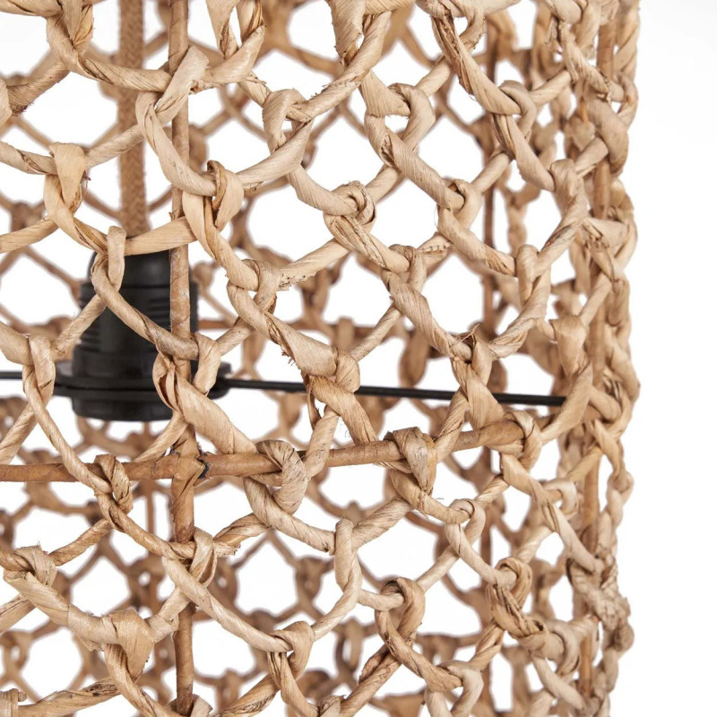 Grand Abat-jour bohème cylindre Hauteur 116 cm Feuille de bananier Naturel Tressé The Takuhanki 