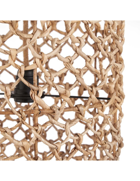 Grand Abat-jour bohème cylindre Hauteur 116 cm Feuille de bananier Naturel Tressé The Takuhanki 