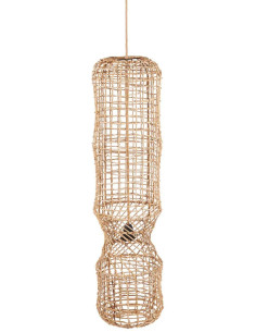 Grand Abat-jour bohème original Hauteur 100 cm Feuille de bananier Naturel Tressé The GuanYin 