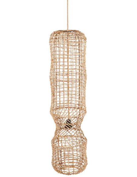 Grand Abat-jour bohème original Hauteur 100 cm Feuille de bananier Naturel Tressé The GuanYin 