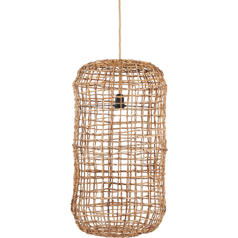 Grand Abat-jour bohème filet Hauteur 74 cm Feuille de bananier Naturel Tressé The Kuso 