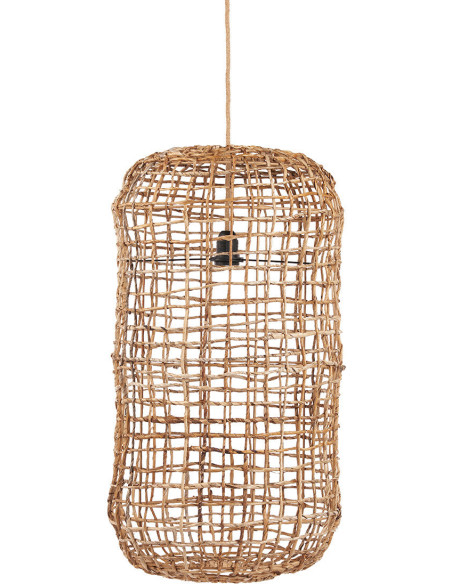 Grand Abat-jour bohème filet Hauteur 74 cm Feuille de bananier Naturel Tressé The Kuso 