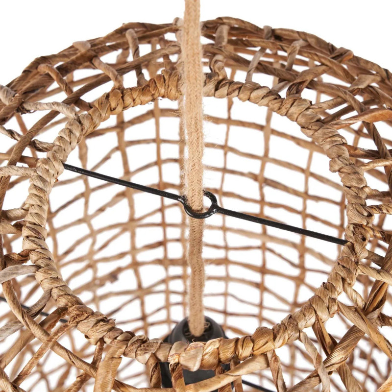 Grand Abat-jour bohème filet Hauteur 74 cm Feuille de bananier Naturel Tressé The Kuso 