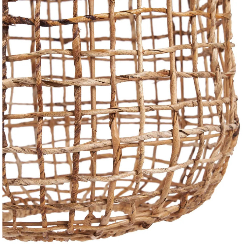 Grand Abat-jour bohème filet Hauteur 74 cm Feuille de bananier Naturel Tressé The Kuso 