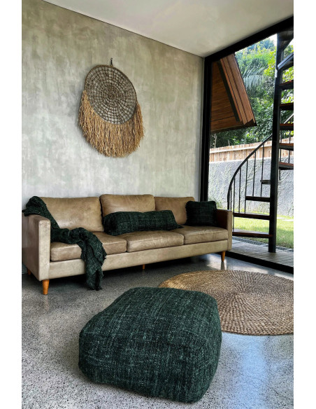 Pouf original ethnic chic Carré en Coton Vert The Oh My Gee 