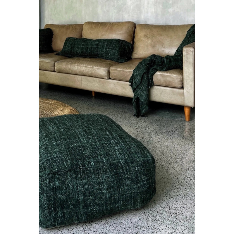 Pouf original ethnic chic Carré en Coton Vert The Oh My Gee 