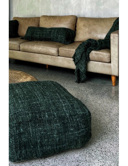 Pouf original ethnic chic Carré en Coton Vert The Oh My Gee 