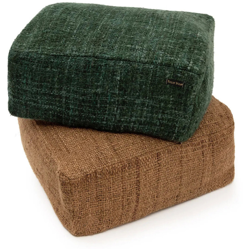 Pouf original ethnic chic Carré en Coton Vert The Oh My Gee 
