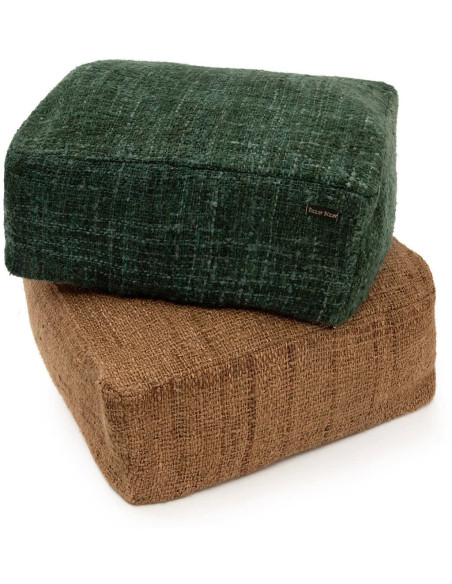 Pouf original ethnic chic Carré en Coton Vert The Oh My Gee 