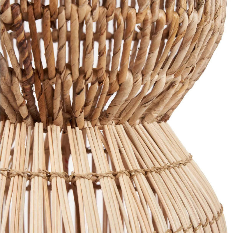Abat-jour bohème Cylindre Hauteur 80 cm Feuille de bananier Rotin Naturel Tressé The ChemChem 