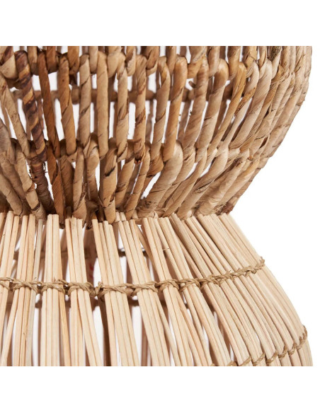 Abat-jour bohème Cylindre Hauteur 80 cm Feuille de bananier Rotin Naturel Tressé The ChemChem 