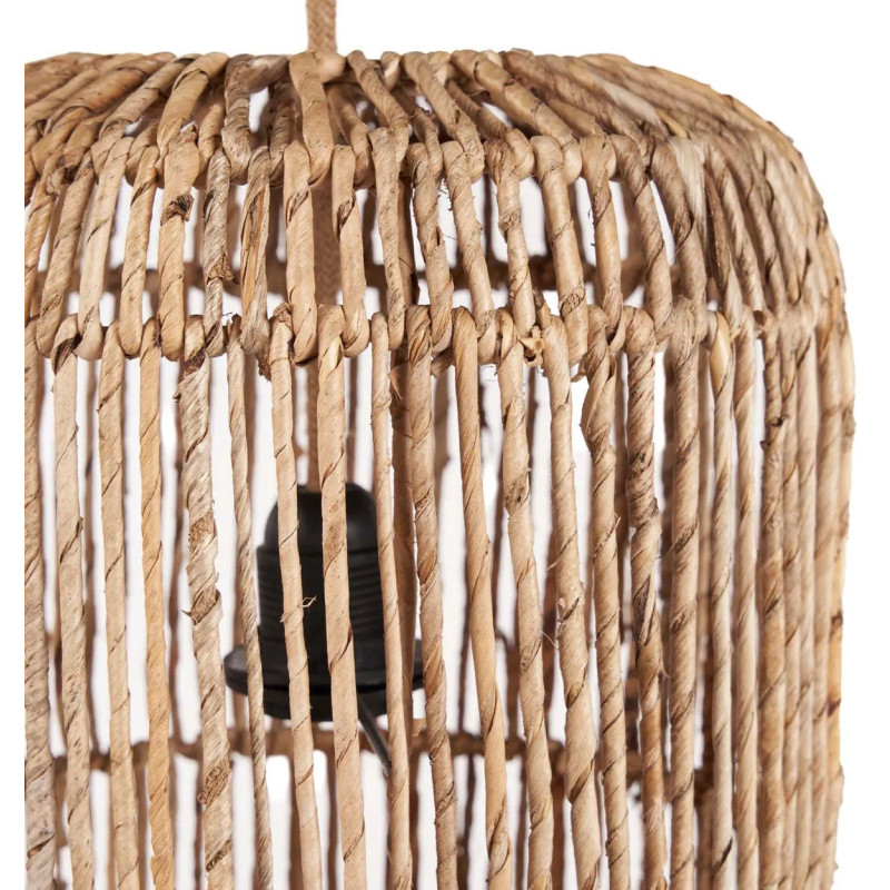 Abat-jour bohème Cylindre Hauteur 80 cm Feuille de bananier Rotin Naturel Tressé The ChemChem 