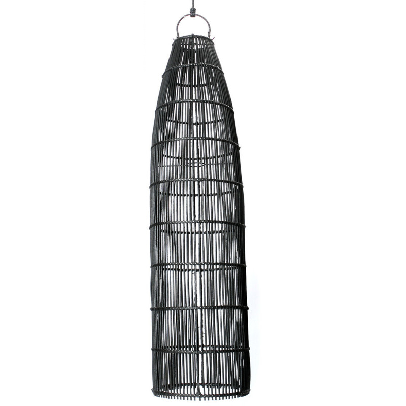 Abat-jour pour suspension 23 cm Rotin Noir The Fish Trap 