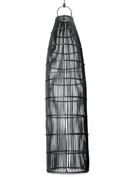 Abat-jour pour suspension 23 cm Rotin Noir The Fish Trap 