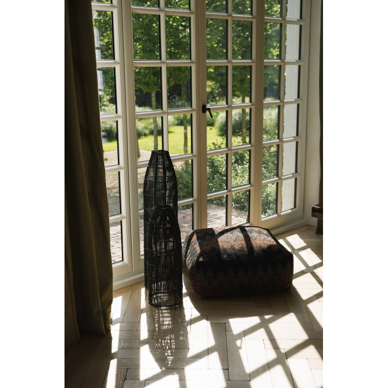 Abat-jour pour suspension 23 cm Rotin Noir The Fish Trap 