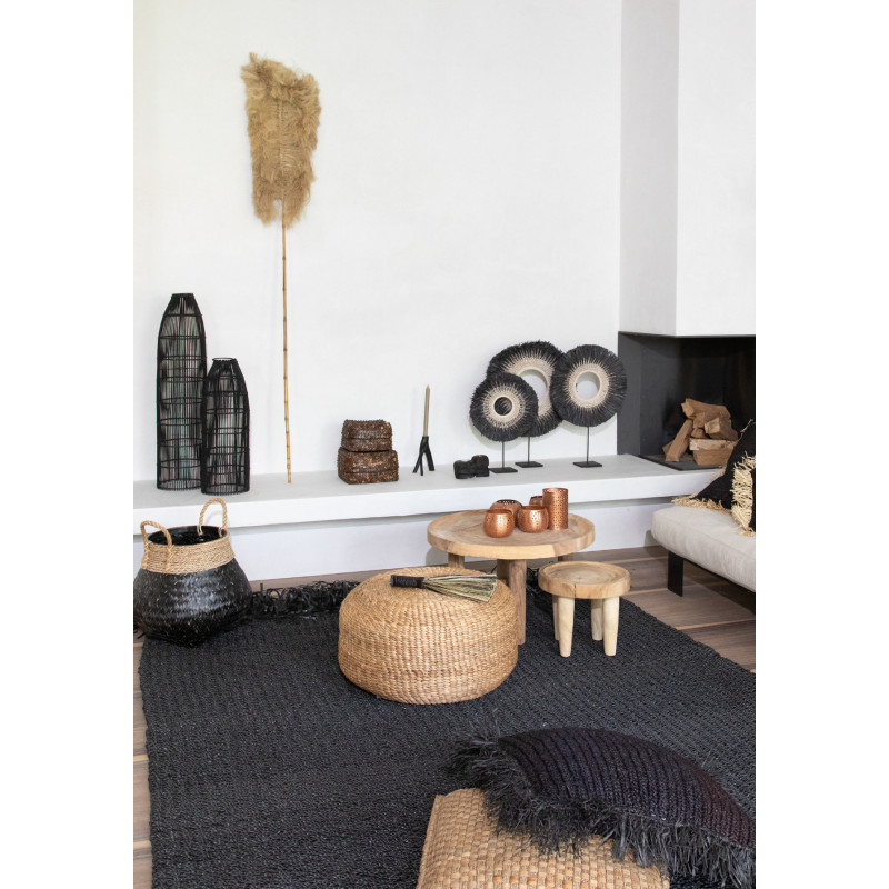Abat-jour pour suspension 23 cm Rotin Noir The Fish Trap 