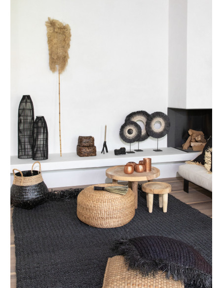 Abat-jour pour suspension 23 cm Rotin Noir The Fish Trap 