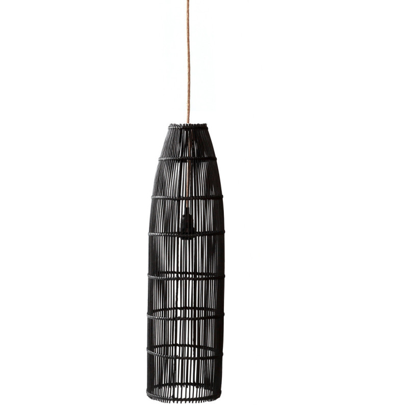 Abat-jour pour suspension 23 cm Rotin Noir The Fish Trap 