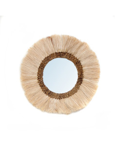 Miroir Mural Rond 60 cm en Herbe Naturel The Mowgli 