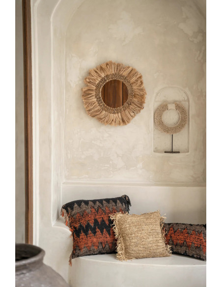 Miroir Mural Rond 60 cm en Herbe Naturel The Mowgli 