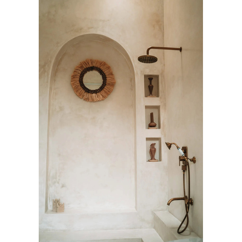 Miroir Mural Rond 60 cm en Herbe Naturel The Mowgli 