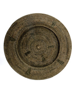 Décoration murale originale Assiette XXL 80 cm en Rotin Marron The Jasmine 