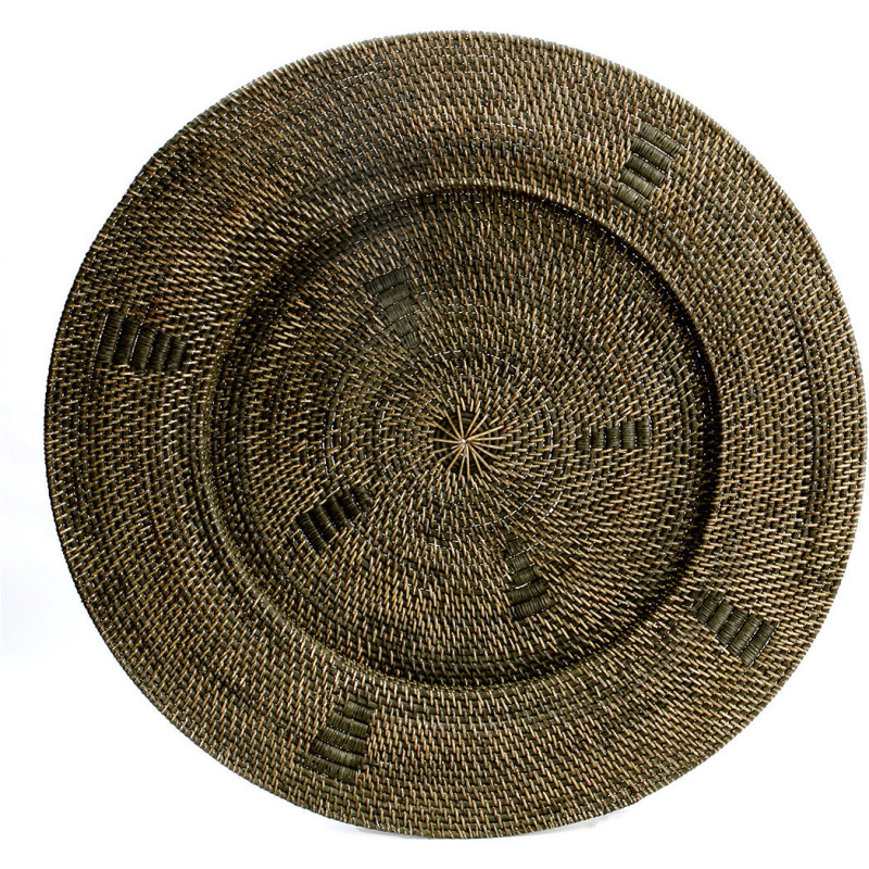 Décoration murale originale Assiette XXL 80 cm en Rotin Marron The Jasmine 