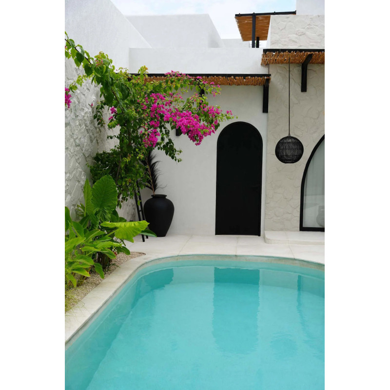 Grand Abat-jour bohème Boule 50 cm Rotin Noir Tressé The Bubble 