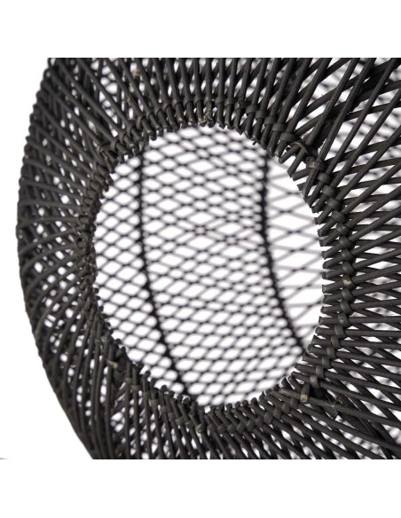 Grand Abat-jour bohème Boule 50 cm Rotin Noir Tressé The Bubble 