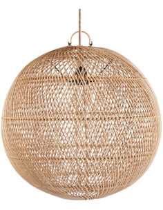 Grand Abat-jour bohème Boule 50 cm Rotin Naturel Tressé The Bubble 