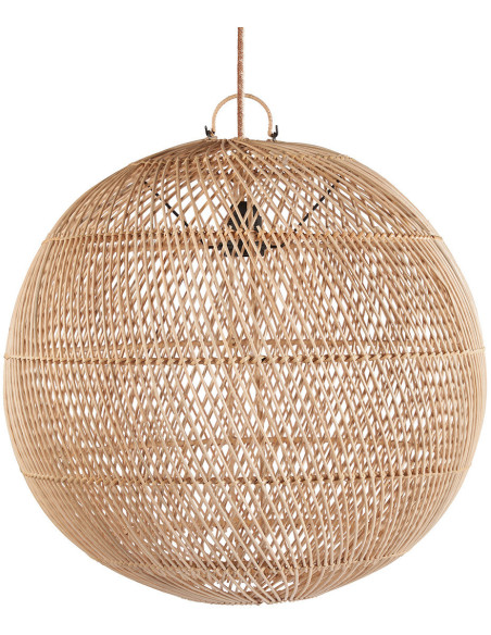 Grand Abat-jour bohème Boule 50 cm Rotin Naturel Tressé The Bubble 